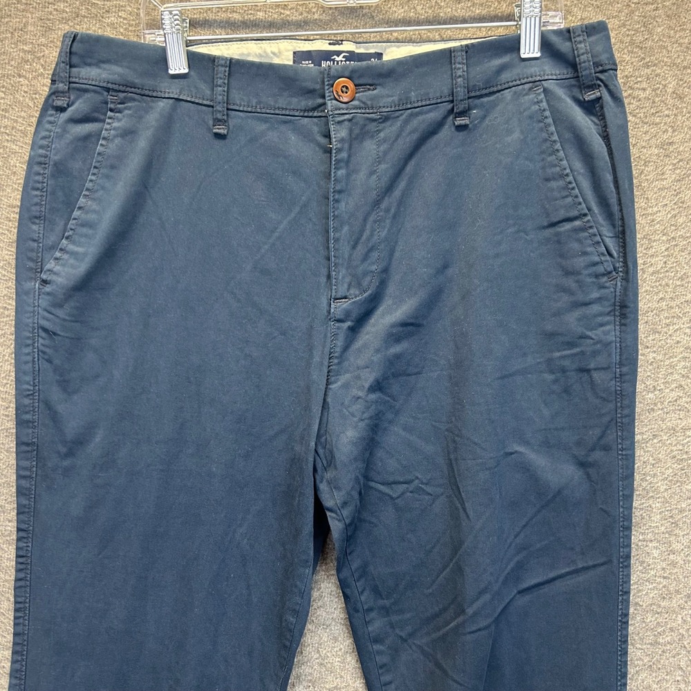 Hollister Epic Flex Skinny Chino Pants Mens 34x34 Navy Blue Stretch Trousers